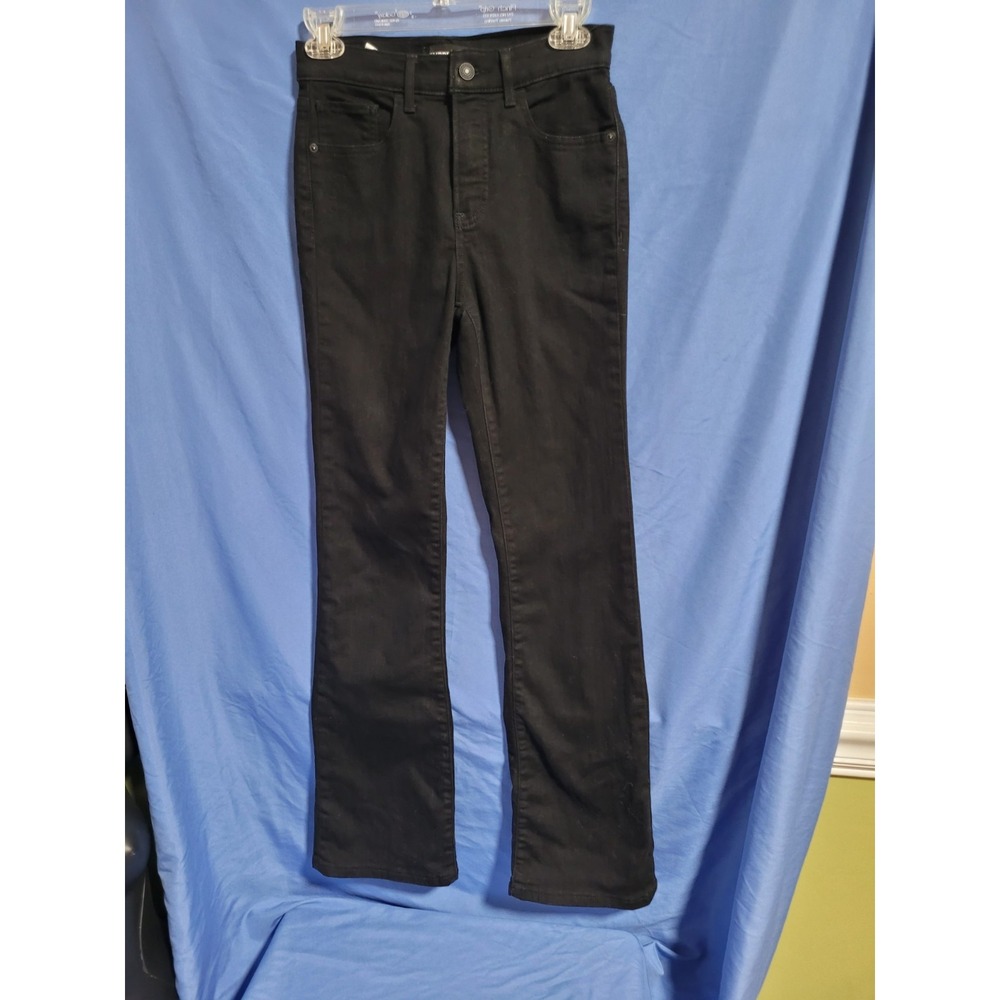 Express Jeans Size 2 Boot Cut Mid Rise Black Denim Stretch preppy casual edgy